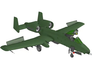 A-10 Thunderbolt II 3D Model preview