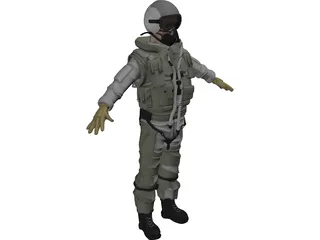 Fighter Pilot 3D Model preview