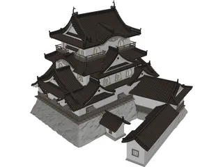 Castle Hikone 3D Model preview