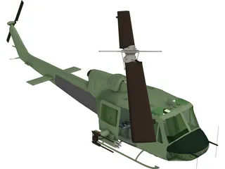 Bell UH-1H Huey 3D Model preview