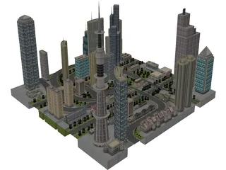 City Part Metropolis 3D Model preview