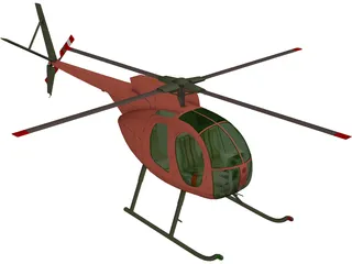 Hughes OH-6A Cayuse 3D Model preview