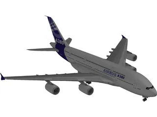 Airbus A380 Airliner 3D Model preview
