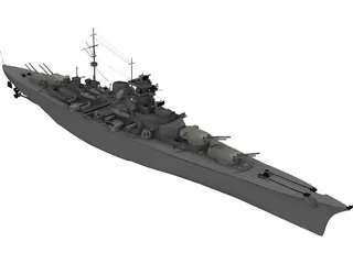Battleship Bismarck 3D Model preview