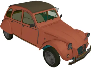 Citroen 2CV (1964) 3D Model preview