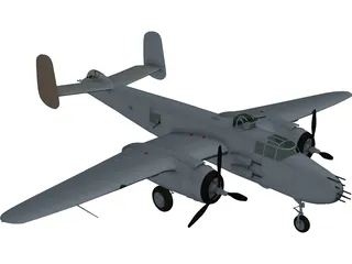 North American B-25J Mitchell 3D Model preview