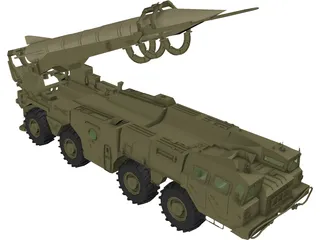 Scud B Missile Launcher 3D Model preview