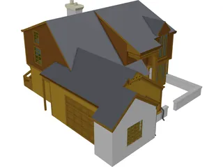 House Two Story Traditional 3D Model preview