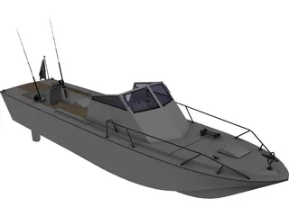 Fishing Boat Wahoo 3D Model preview