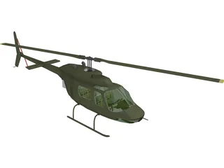 Bell 206 JetRanger [+Interior] 3D Model preview