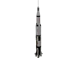 Apollo Saturn V Rocket 3D Model preview