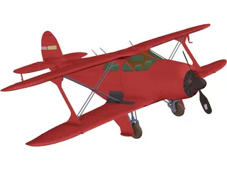 Beechcraft G17S Staggerwing 3D Model preview