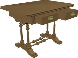 Table Biedermeier 3D Model preview