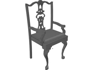Chair Chippendale Cabriole Leg 3D Model preview