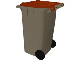 Garbage Can 3D Model preview