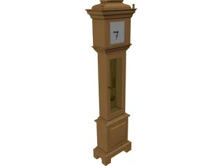 Clock Grandfather 3D Model preview