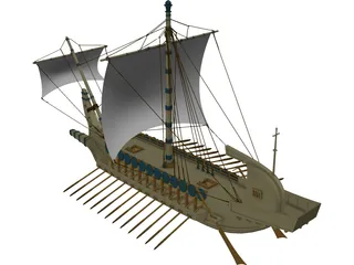 Greek Warship 3D Model preview