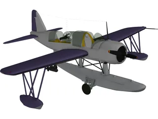 Vought OS2U Kingfisher 3D Model preview