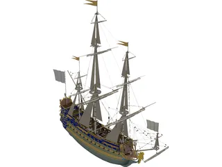 Le Soleil Royal Ship Of Line 3D Model preview