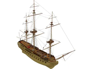 Le Superbe Ship Of Line 3D Model preview