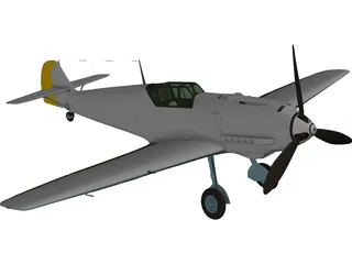 Messerschmitt BF-109E Emil 3D Model preview