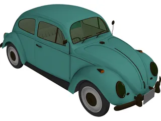 Volkswagen Beetle (1954) 3D Model preview