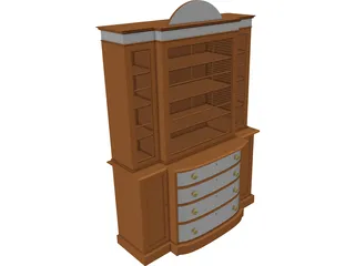 Bookcase Satinwood 3D Model preview