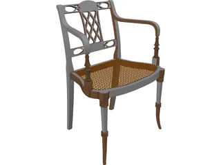 Chair Sheraton Elbow 3D Model preview