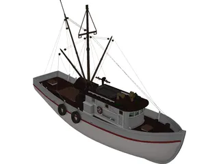 Shrimp Boat 3D Model preview