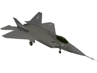 YF-22 Lightning 3D Model preview