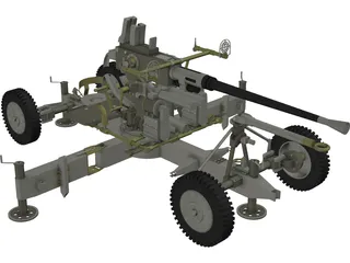 Bofors M1 (40 mm) 3D Model preview