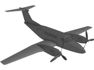 Beechcraft King Air B-200 Beech King 3D Model preview