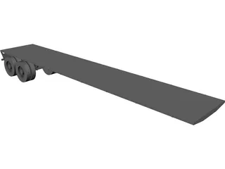 Trailer Flatbed 3D Model preview