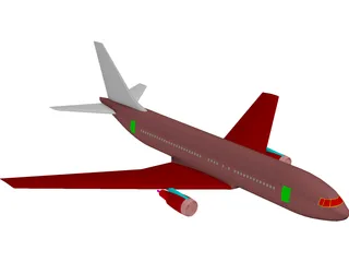 Boeing 767-200 3D Model preview