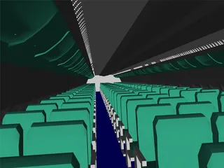 Airbus A300 Interior 3D Model preview