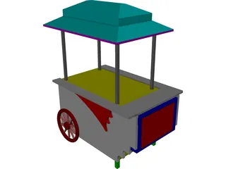 Vending Peddler's Cart 3D Model preview