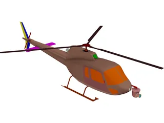 Eurocopter AS-350 Ecureuil 3D Model preview