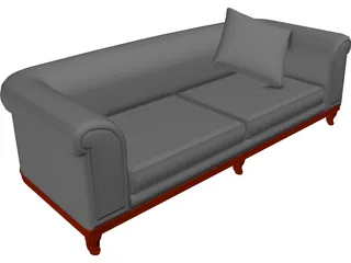 Sofa Round Back 3D Model preview