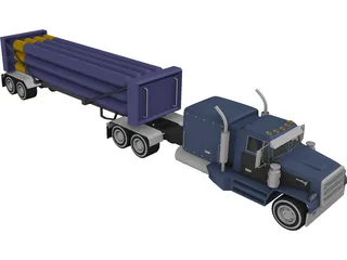 Liquid Nitrogen Carrier Truck 3D Model preview
