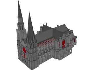 Cathedral Chartres 3D Model preview
