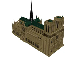 Cathedral Notre Dame 3D Model preview