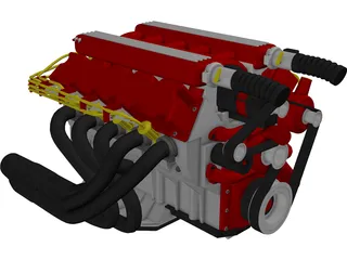 Dodge Viper V10 Engine 3D Model preview