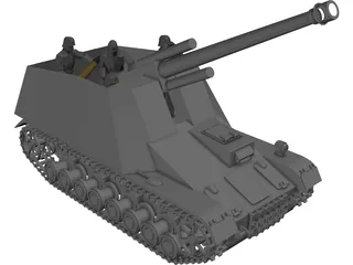 Sd.KfZ 165 Hummel Mobile Artillery 3D Model preview