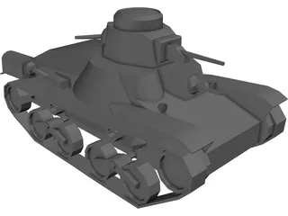 Type 95 Ha-Go Light Tank 3D Model preview