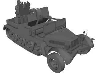 Sd.KfZ. 10-5 AA Vehicle 3D Model preview