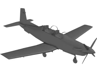 North American T-6 Texan II 3D Model preview