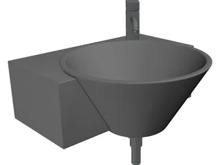 Modern Bathroom Hand Basin - Arke540 and Tap (Faucet) 3D Model preview