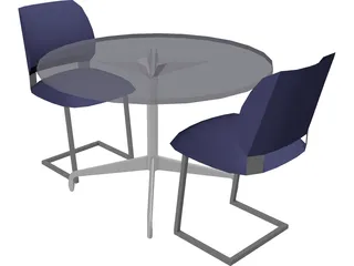 Table with Chairs 3D Model preview