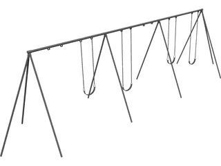 Playground Swing Set 3D Model preview