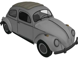 Volkswagen Beetle (1963) 3D Model preview